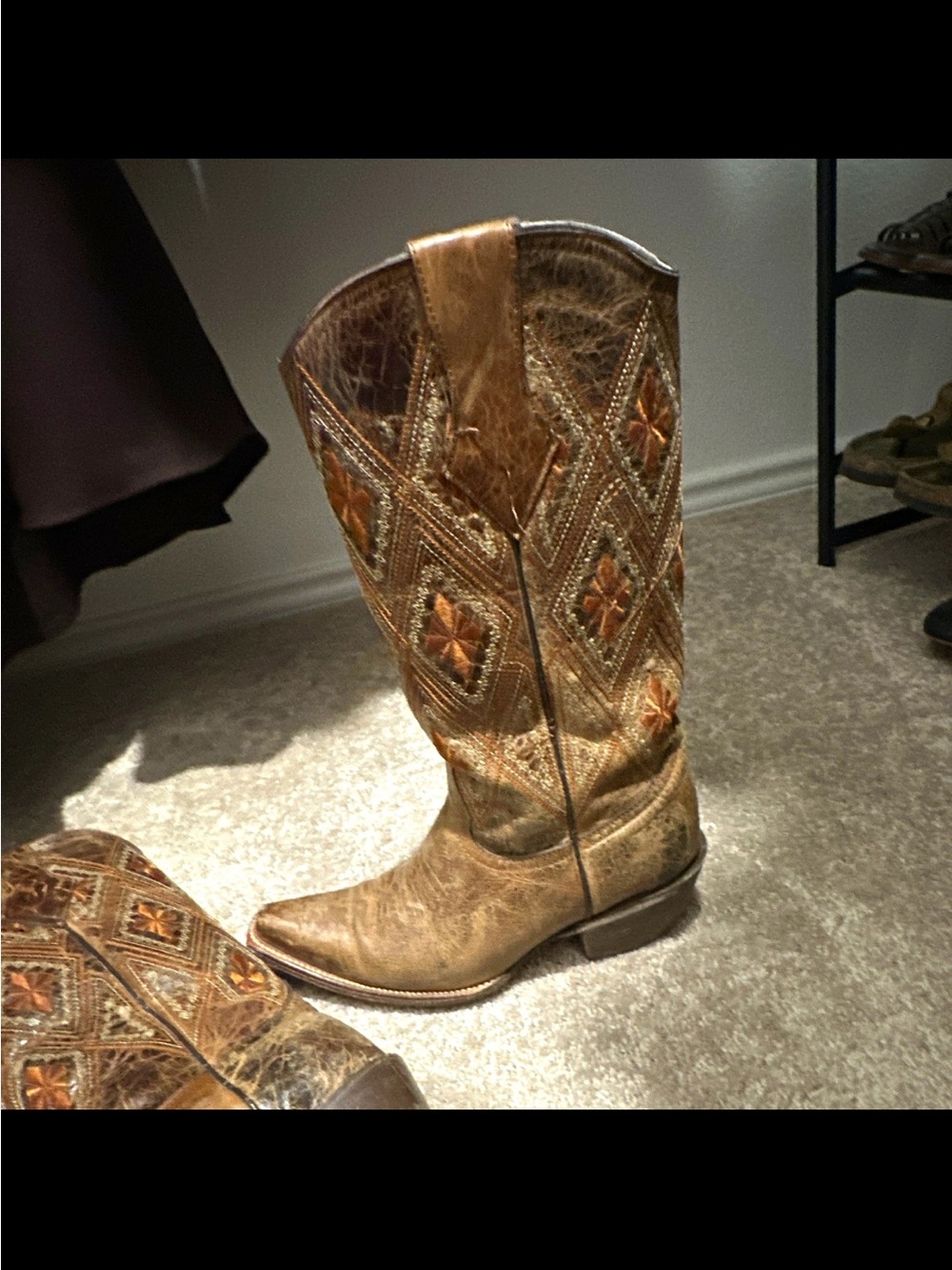 Hand Crafted Brown Distressed Leather Western Combat & Moto Boots